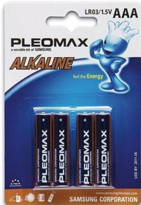 Изображение товара Комплект батареек Pleomax Alkaline AAA LR03-4BL (4шт)