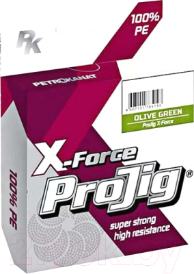 Леска плетеная Петроканат ProJig X-Force 0.12мм 8.0кг (100м, хаки)