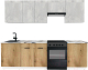 Готовая кухня ВерсоМебель Эко-1 2.5 (бетонный камень/дуб эвок прибрежный/ст.мрамор итальянский) - 