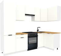 Готовая кухня ВерсоМебель Эко-2 1.2x2.7 правая (белый фасадный/ст.золотистый дуб) - 