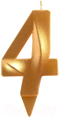 Изображение товара Свеча для торта Мультидом Грань Цифра 4 / МС5-14 (золото)