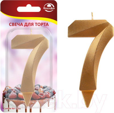 Изображение товара Свеча для торта Мультидом Грань Цифра 7 / МС5-17 (золото)