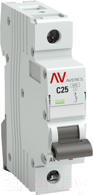 Выключатель автоматический EKF Averes AV-6 1P 25A (C) 6kA / mcb6-1-25C-av