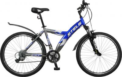 Велосипед STELS Navigator 570 (Black-Chrome-Blue) - общий вид