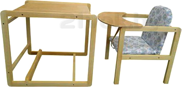 Стульчик для кормления Апельсиновая зебра Непоседа-3 (сосна) - стул и стол отдельно
