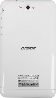 Планшет Digma Plane 7.0 3G (Silver-White) - вид сзади