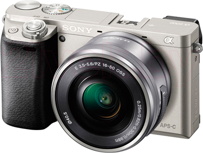 Беззеркальный фотоаппарат Sony Alpha a6000 Kit 16-50mm / ILCE-6000LS (серебристый) - общий вид