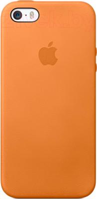 Чехол-накладка Apple iPhone 5s Case MF041ZM/A (коричневый) - общий вид на телефоне