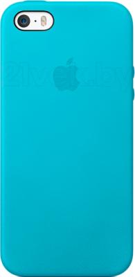 Чехол-накладка Apple iPhone 5s Case MF044ZM/A (синий) - общий вид на телефоне