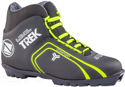 Ботинки для беговых лыж TREK Level 1 NNN (черный/лайм, р-р35)