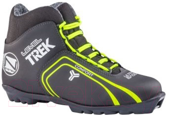 Ботинки для беговых лыж TREK Level 1 NNN (черный/лайм, р-р38)