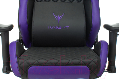 Кресло геймерское Бюрократ Knight Explore (черный/фиолетовый ромбик/экокожа)