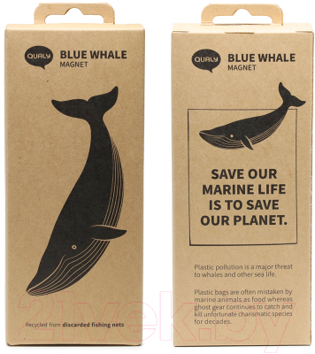 Магнит декоративный Qualy Blue Whale / QL10389-GY