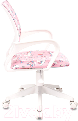 Кресло детское Бюрократ Burokids 1W / 1687095 (розовый единороги/пластик белый)