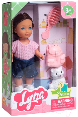 Кукла с аксессуарами Qunxing Toys Лина с питомцем / 4614