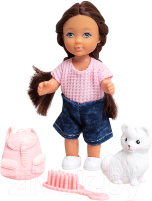 Кукла с аксессуарами Qunxing Toys Лина с питомцем / 4614