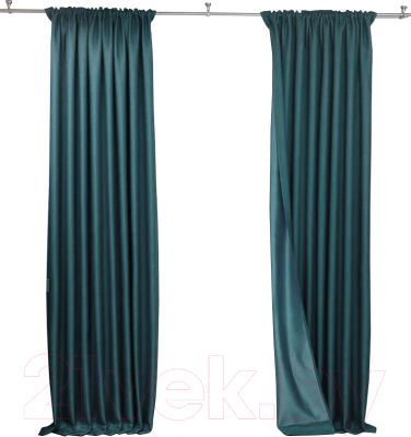 Изображение товара Комплект штор Модный текстиль 112MT2226S01 (250x150, 2шт, изумрудный)