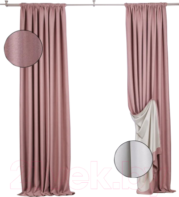 Шторы Модный текстиль 112MT391016 (250x150, 2шт, розовый)