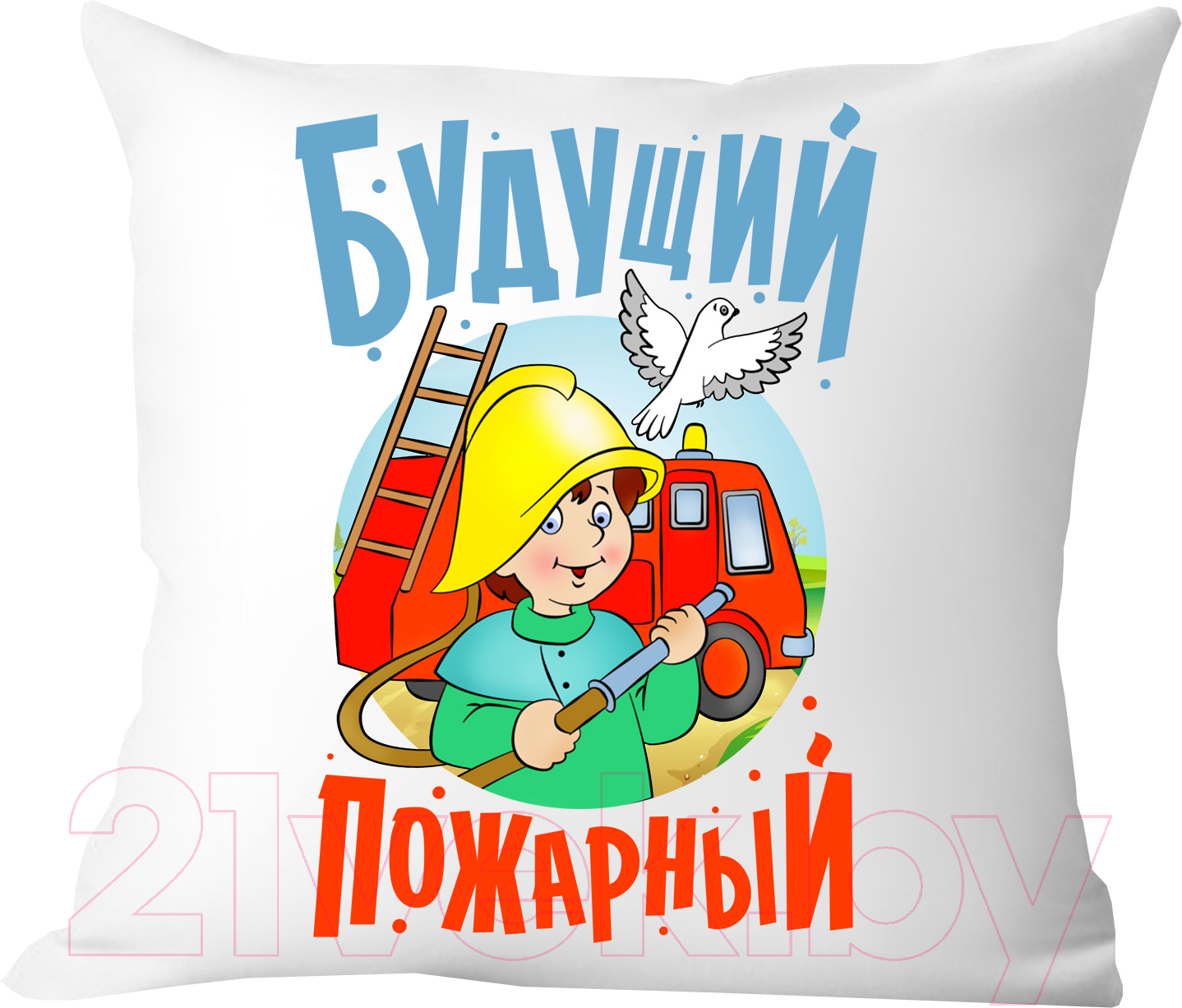 Подушка декоративная Print Style Будущий пожарный / 40x40plat137