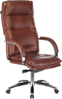 Кресло офисное Бюрократ T-9927SL (светло-коричневый Leather Eichel/хром) - 