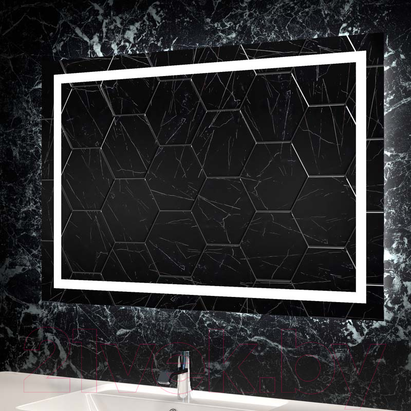 Зеркало Пекам Astra 1 100x80 / astra1-100x80dcl (с подсветкой, сенсором на взмах руки и часами) — фото 3
