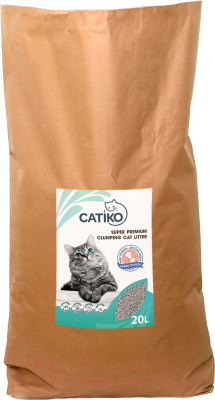 Наполнитель для туалета Catiko Комкующийся 15кг/20л (детская пудра)