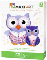 

Набор для шитья Maxi Art, Игрушки из фетра Сова с совенком / MA-A0289