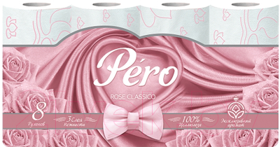 Туалетная бумага Pero Rose с ароматом 3х слойная (8рул)