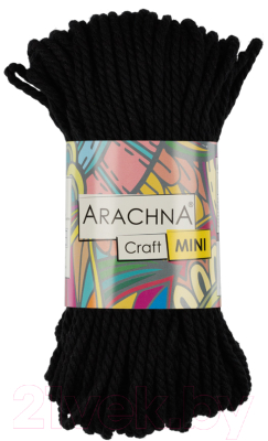 Пряжа для вязания Arachna Craft Mini 94.1г. 30.48м. №03 (черный)