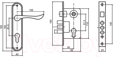 Замок врезной Loid LH 7036 - X11PC (хром блестящий)