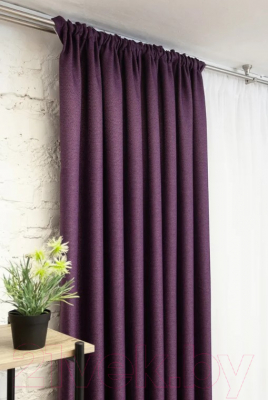 Шторы Модный текстиль 112MT391011 (260x200, 2шт, фиолетовый)