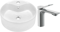 

Умывальник со смесителем Invena, Rondi CE-20-001-W + Odra 63050