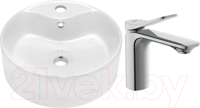 Изображение товара Умывальник со смесителем Invena Rondi CE-20-001-W + Odra 63050