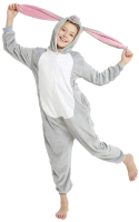 Пижама детская Funfur Зайка / 328202 (M, серый) - 