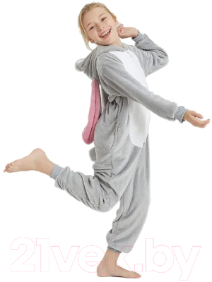 Пижама детская Funfur Зайка / 328202 (M, серый)