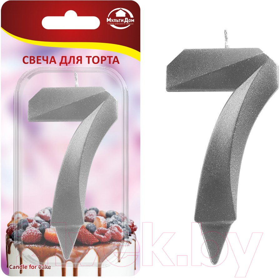Свеча для торта Мультидом Грань Цифра 7 / МС5-27 (хром) — фото 2