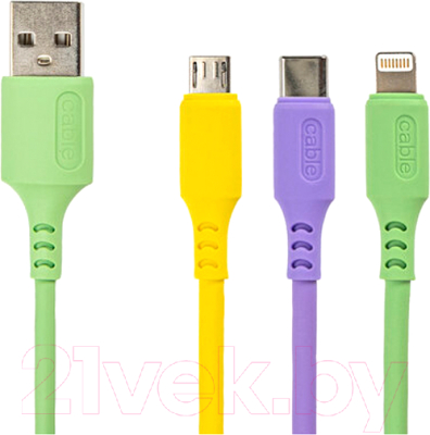 Кабель Sonnen USB 2.0-Micro USB/Type-C/Lightning / 513562