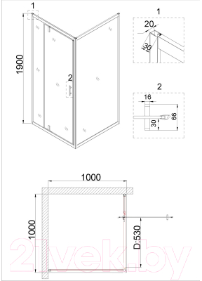 Душевой уголок Niagara Nova NG-0200-08 Black 100x100