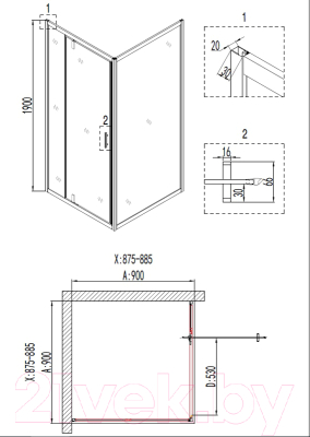 Душевой уголок Niagara Nova NG-6801-08 BLACK 90x90