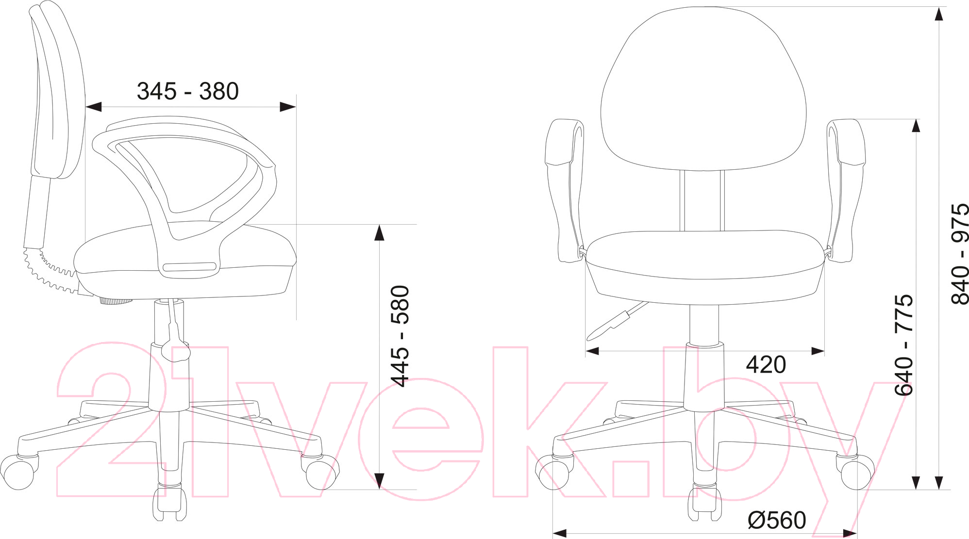 Кресло детское Бюрократ KD-3/WH/ARM