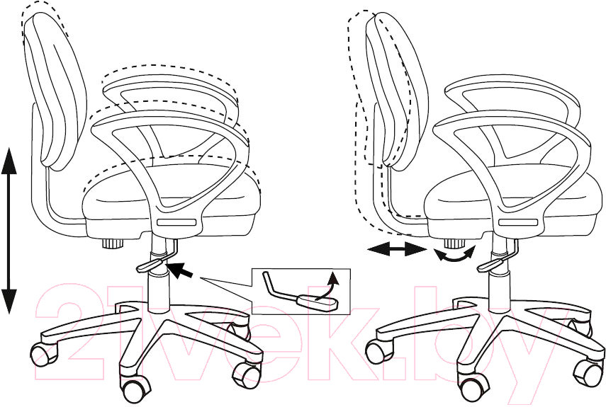 Кресло детское Бюрократ KD-3/WH/ARM