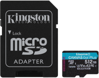 Карта памяти Kingston Canvas Go Plus microSDXC 512GB + SD адаптер (SDCG3/512GB) - 