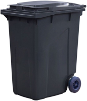 Контейнер для мусора Эдванс 360л, с крышкой (пластик, серый) - 