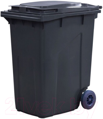 Контейнер для мусора Эдванс 360л, с крышкой (пластик, серый)