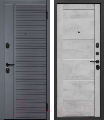Входная дверь Гарда Бостон Царга бетон снежный (96x205, правая)