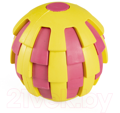 Игрушка для собак Duvo Plus Мяч для лакомств / 13710/DV (желтый/розовый)
