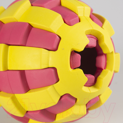 Игрушка для собак Duvo Plus Мяч для лакомств / 13710/DV (желтый/розовый)