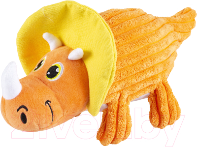 Игрушка для собак Duvo Plus Динозавр - Трицератопс / 13818/DV (оранжевый)