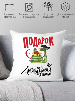 Подушка декоративная Print Style Подарок от любимой тещи / 40x40plat141