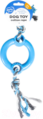 Игрушка для собак Duvo Plus Кольцо с веревками / 4705064/DV (синий)